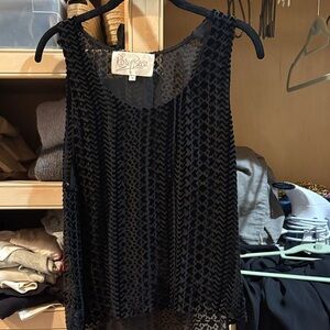 Rory Beca Black Velvet-Texture Sleeveless Camisole
